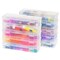 IRIS USA 10 Pack Small/Medium/Large Plastic Hobby Art Craft Supply Organizer Storage Containers with Latching Lid, for Pencil Case, Lego, Crayon, Ribbons, Tape, Beads, Sticker, Yarn, Stackable, Clear